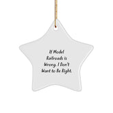 Model Railroads Gifts, Funny Star Ornament, Gifts from Friends for Model Railroads Enthusiasts, White Durable MDF, Christmas Decorations - Image 1